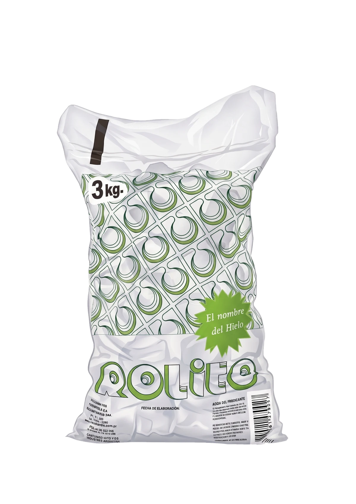 Bolsa de hielo Rolito 3kg para estaciones de servicio